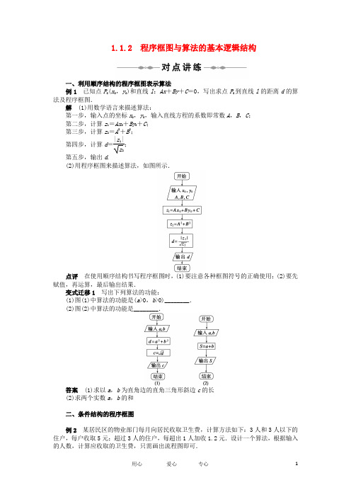 高一数学 1.1.2程序框图与算法的基本逻辑结构学案 新人教A版必修3