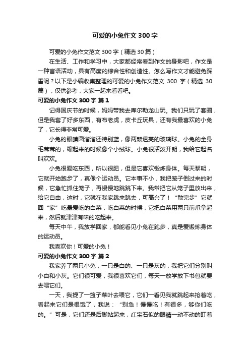 可爱的小兔作文300字