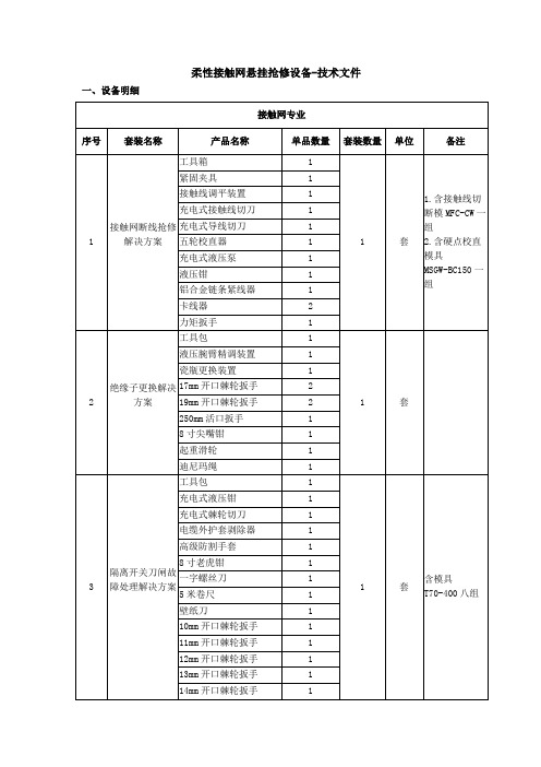 柔性接触网抢修设备技术文件-北京天泽电力