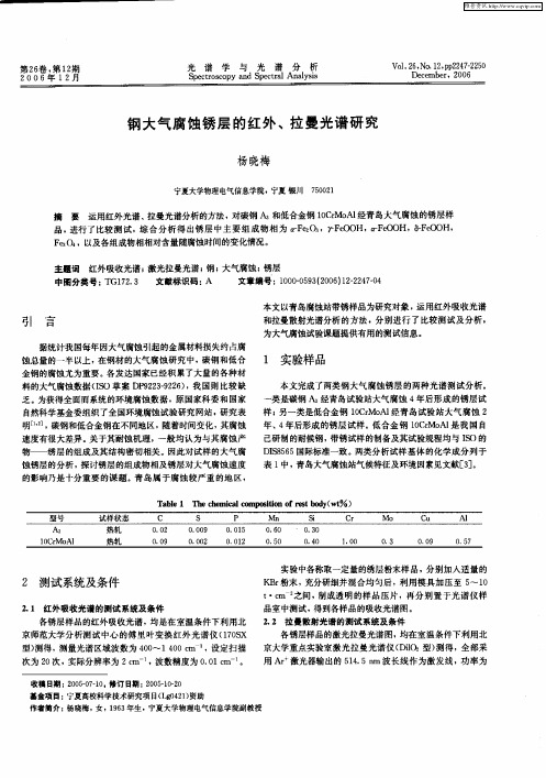 钢大气腐蚀锈层的红外、拉曼光谱研究