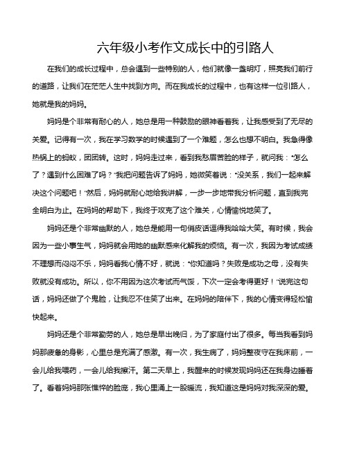 六年级小考作文成长中的引路人