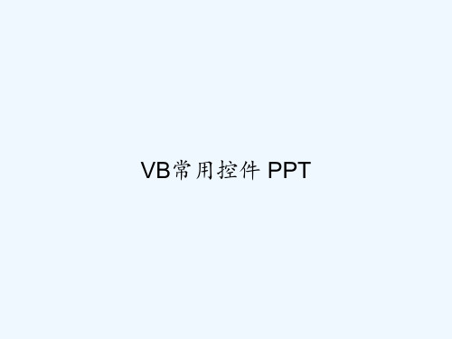 VB常用控件 PPT