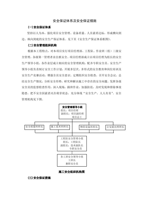 安全保证体系及安全保证措施