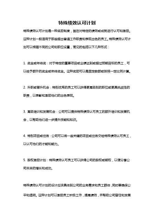 特殊绩效认可计划