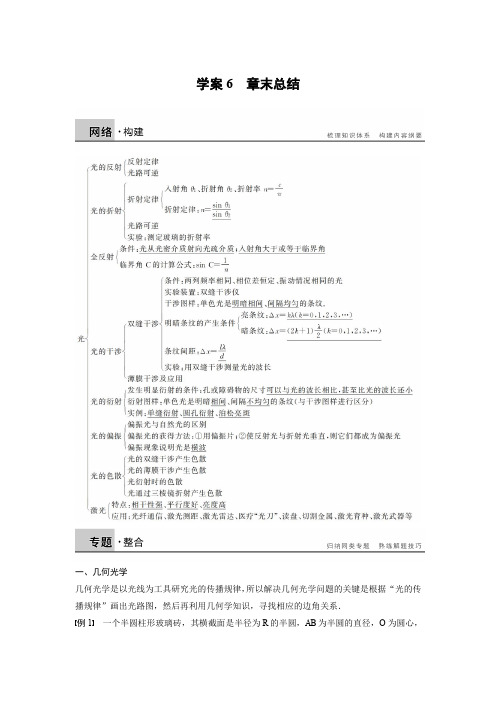 2015-2016学年高二物理人教版选修3-4学案：13.6 光 