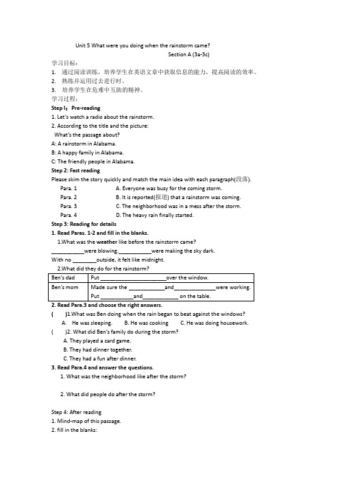 英语人教版八年级下册Unit 5-Section A (3a-3c)