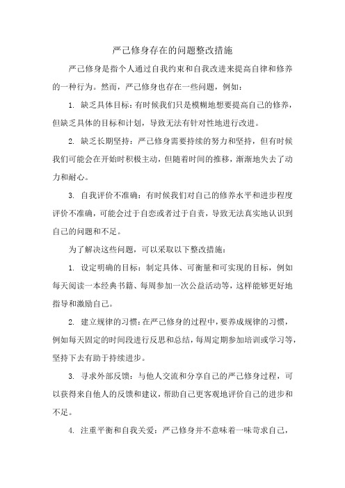 严己修身存在的问题整改措施