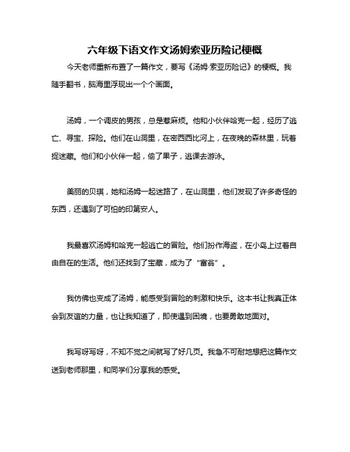 六年级下语文作文汤姆索亚历险记梗概