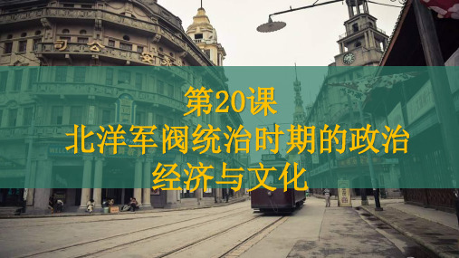 2022-2023学年部编版必修上册：第20课 北洋军阀统治时期的政治、经济与文化(课件)(21张)