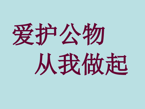 小学生主题班会课件——爱护公物通用版