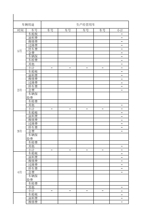 车辆台账模板