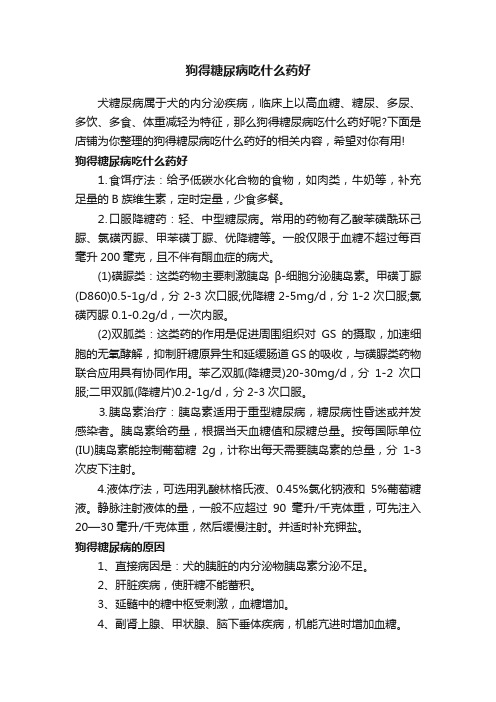 狗得糖尿病吃什么药好