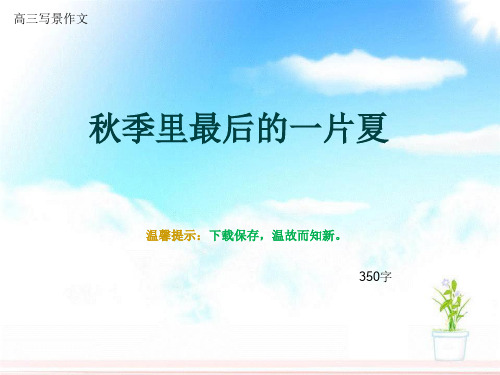 高三写景作文《秋季里最后的一片夏》350字