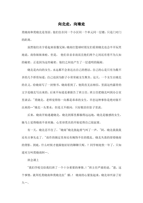 向北走,向南走_初中初一作文800字