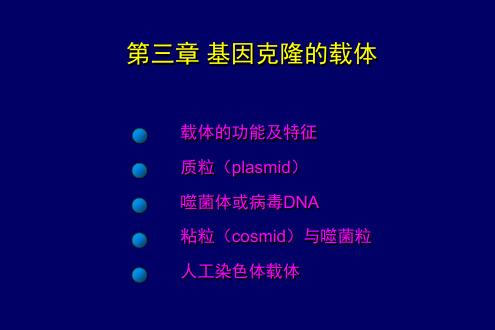 第三章 克隆载体的特征及类型