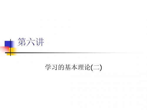 教育学 教师资格证公共课 学习基本理论(二)