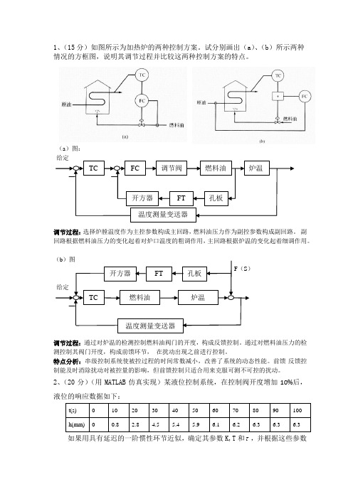 自动化仪表及过程控制系统课程答辩作业