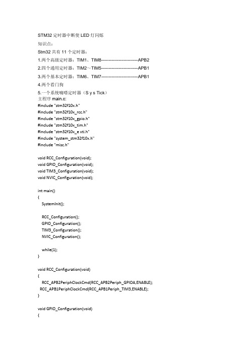 STM32定时器中断使LED灯闪烁