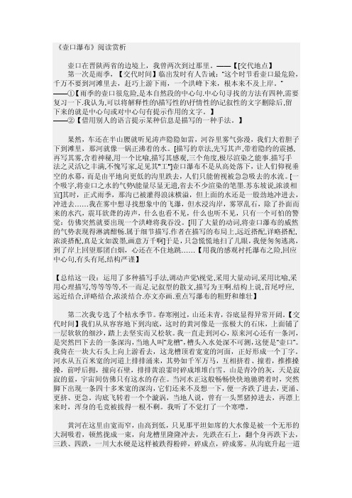 肖铁《壶口的黄河》赏析及答案