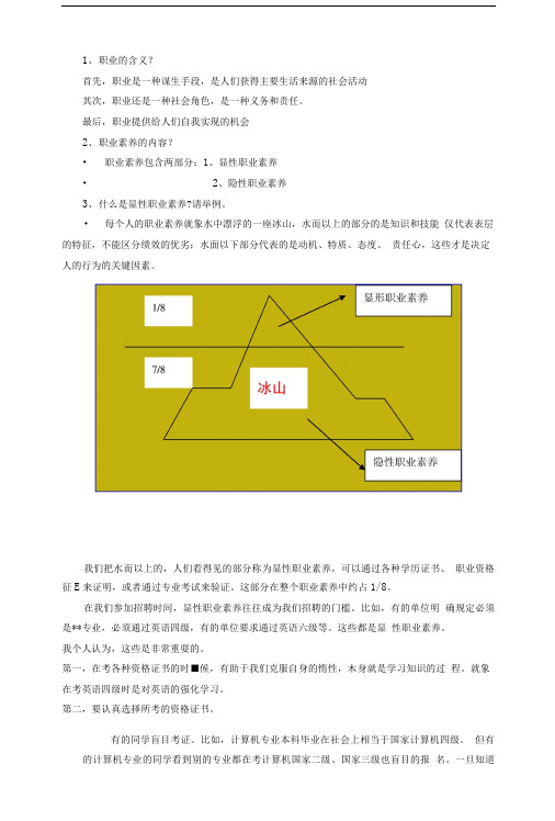 大学生职业素养考试重点.doc