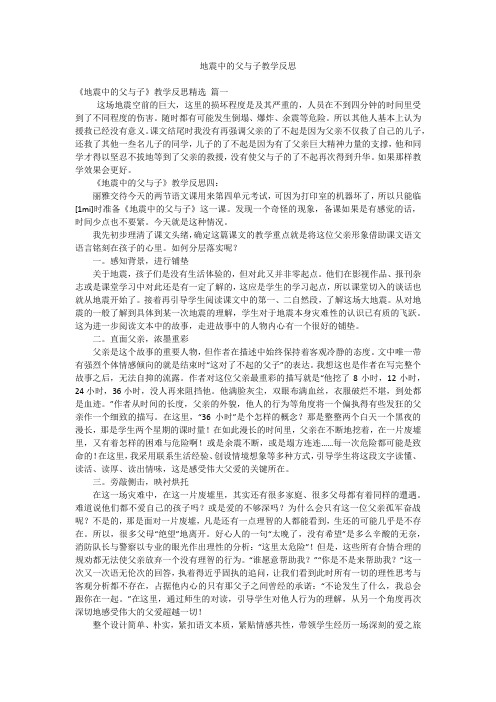 地震中的父与子教学反思