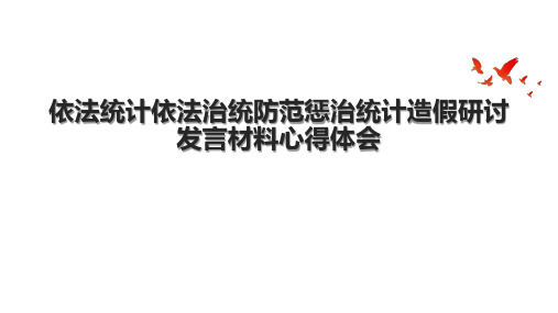 依法统计依法治统防范惩治统计造假研讨发言材料心得体会