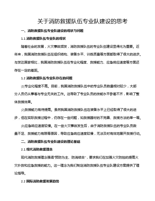 关于消防救援队伍专业队建设的思考