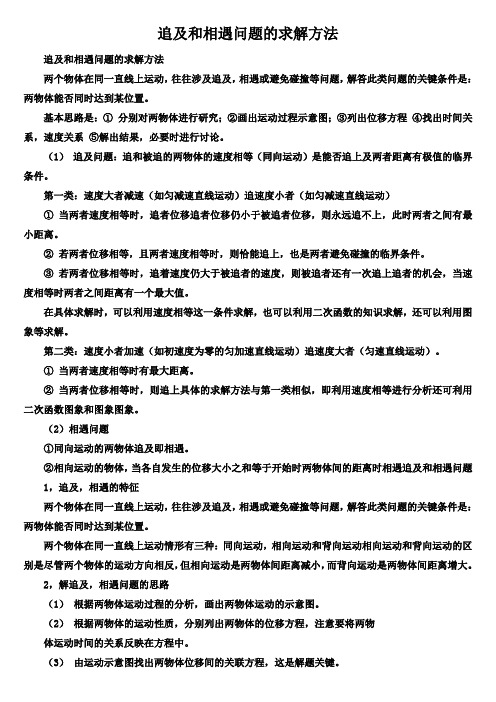 追及和相遇问题的求解方法