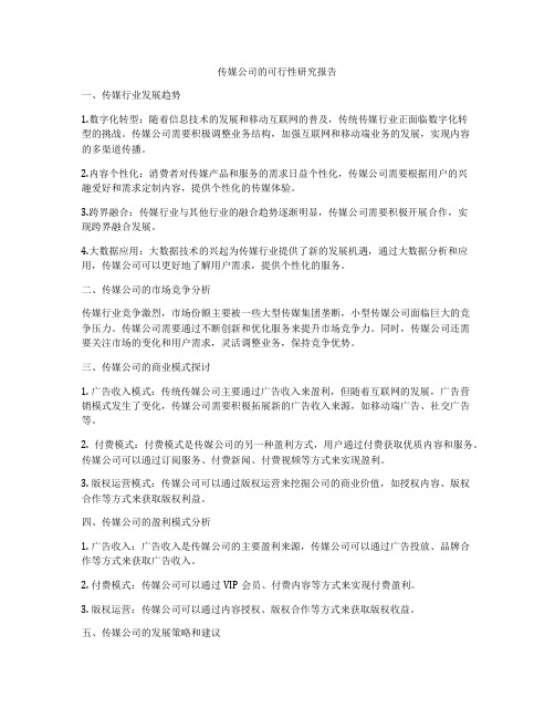 传媒公司的可行性研究报告