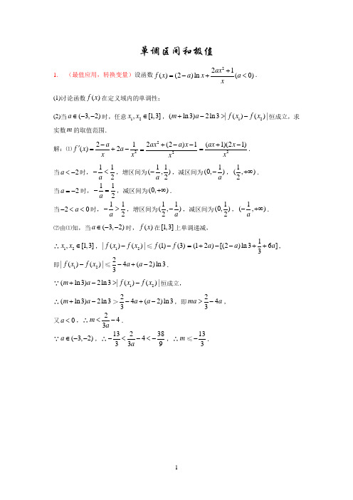 高考导数题型精选(分类处理,费了好大的劲)