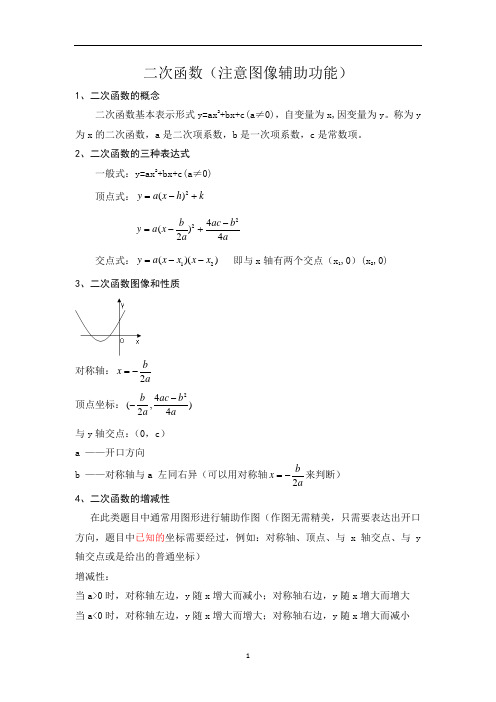 初中数学 浙教版九年级上册 第1章 二次函数 复习知识归纳