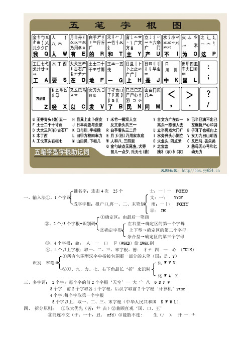 五笔字根图与拆字方法