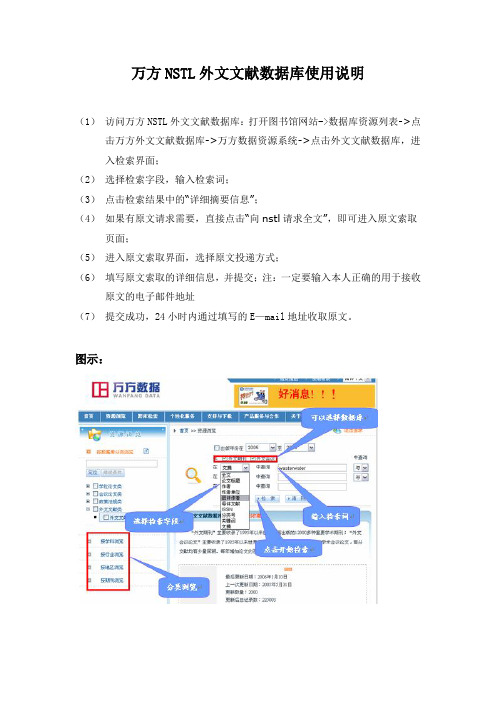 万方NSTL外文文献数据库使用说明