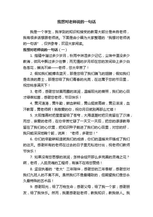 我想对老师说的一句话