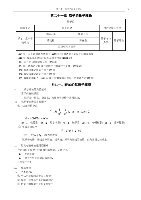 第二十一章 原子的量子理论