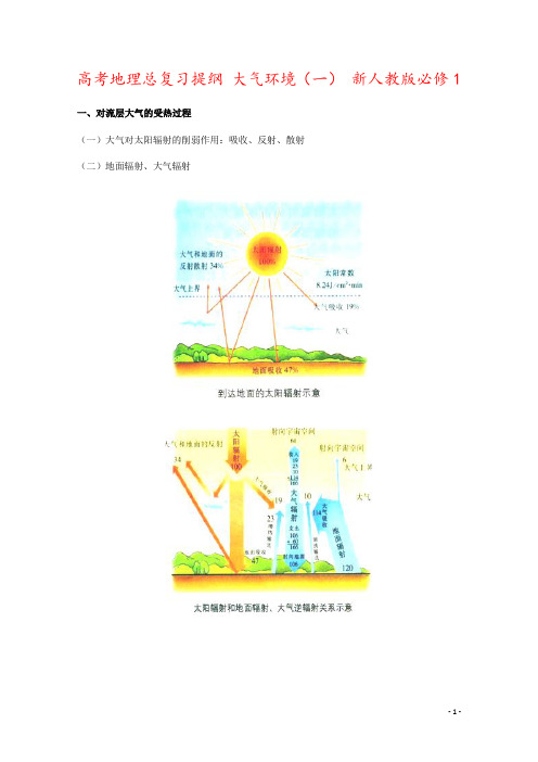 高考地理总复习提纲 大气环境(一) 新人教版必修1