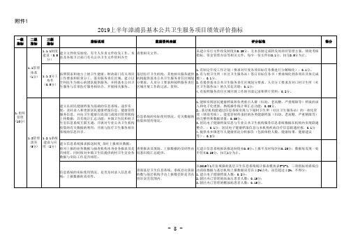 漳浦县基本公共卫生服务项目绩效评价指标(2018年版)(定