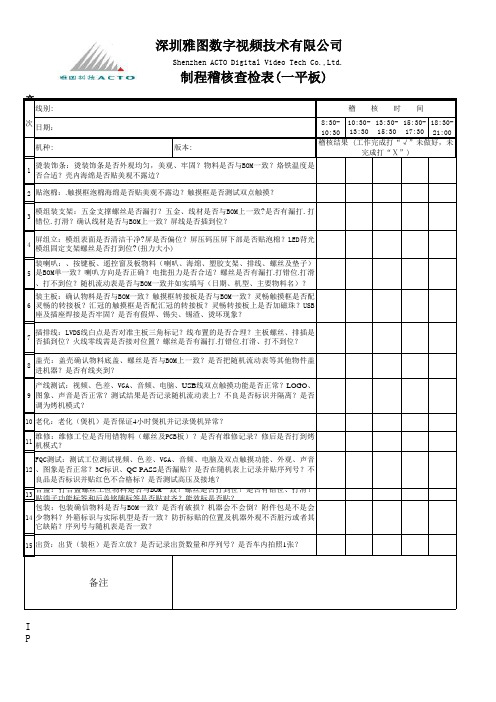 制程稽核检查表(新)1