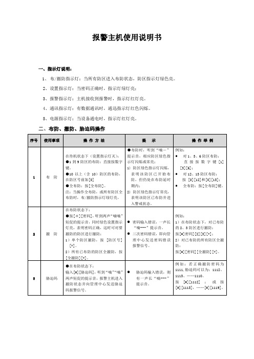 报警主机使用说明书