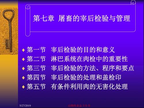 动物性食品卫生学屠畜的宰后检验和管理ppt课件