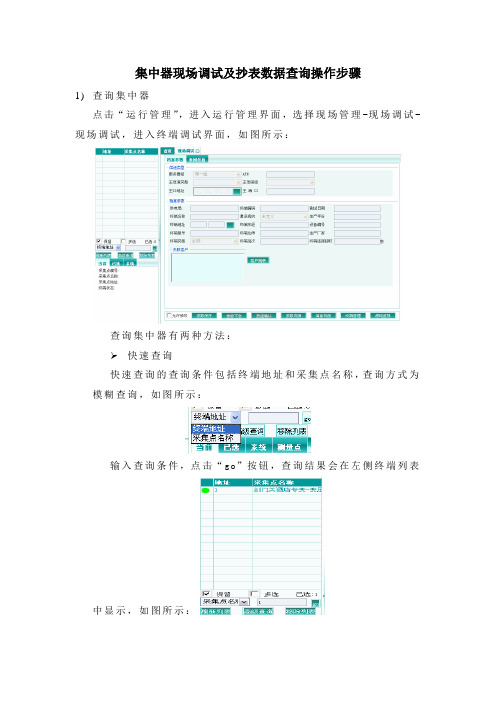 集中器的调试及抄表数据查询操作手册