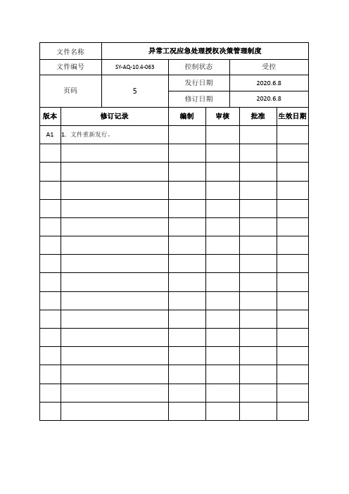 SY-AQ-10.4-063异常工况应急处理授权决策机制