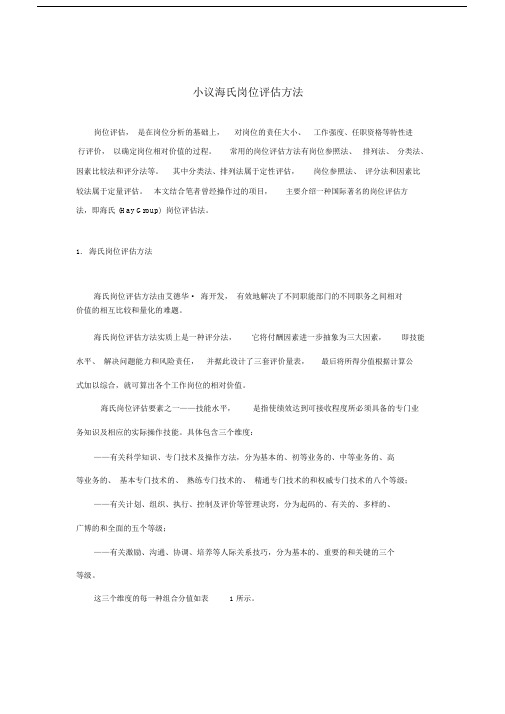 工具海氏岗位评估方法总结.docx