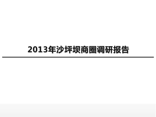 重庆沙坪坝商圈调研汇总