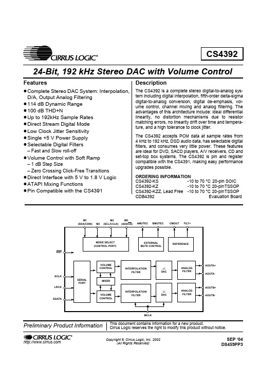 CS4392-KZZ资料