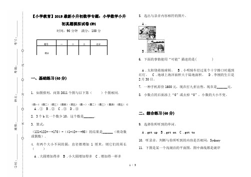 【小学教育】2019最新小升初数学专题：小学数学小升初真题模拟试卷CW4