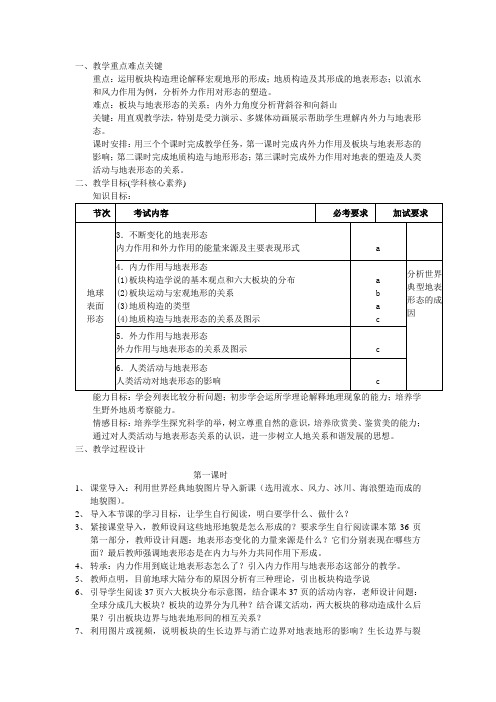 教学重点难点关键重点运用板块构造理论解释宏观地形的形成