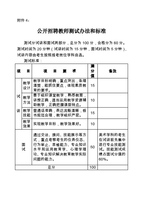 教育教学能力测评办法和标准