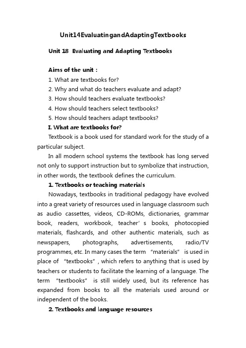 Unit14EvaluatingandAdaptingTextbooks