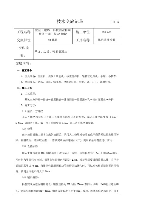 边坡挂网喷浆技术交底